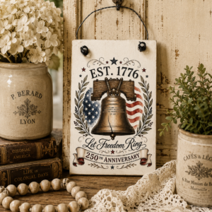 Let Freedom Ring Wood Sign