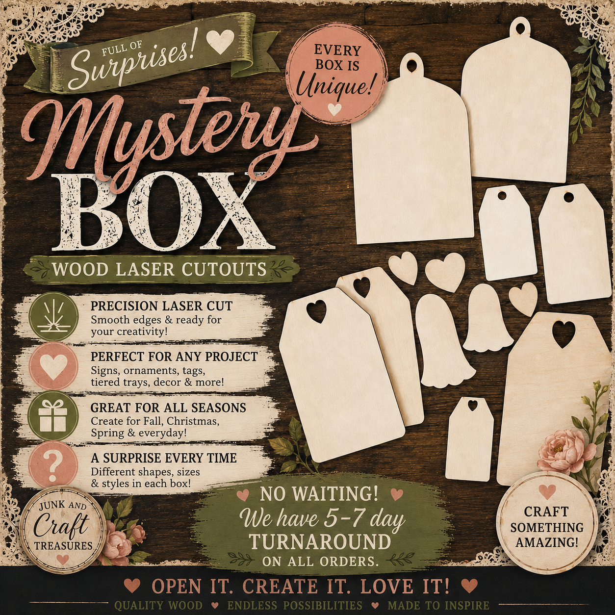 Laser Cutouts Mystery Box – Fall Crafting Assortment
