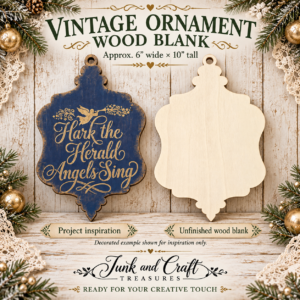 Vintage LASER Ornament Wood Blank – Approx. 6″ × 10″