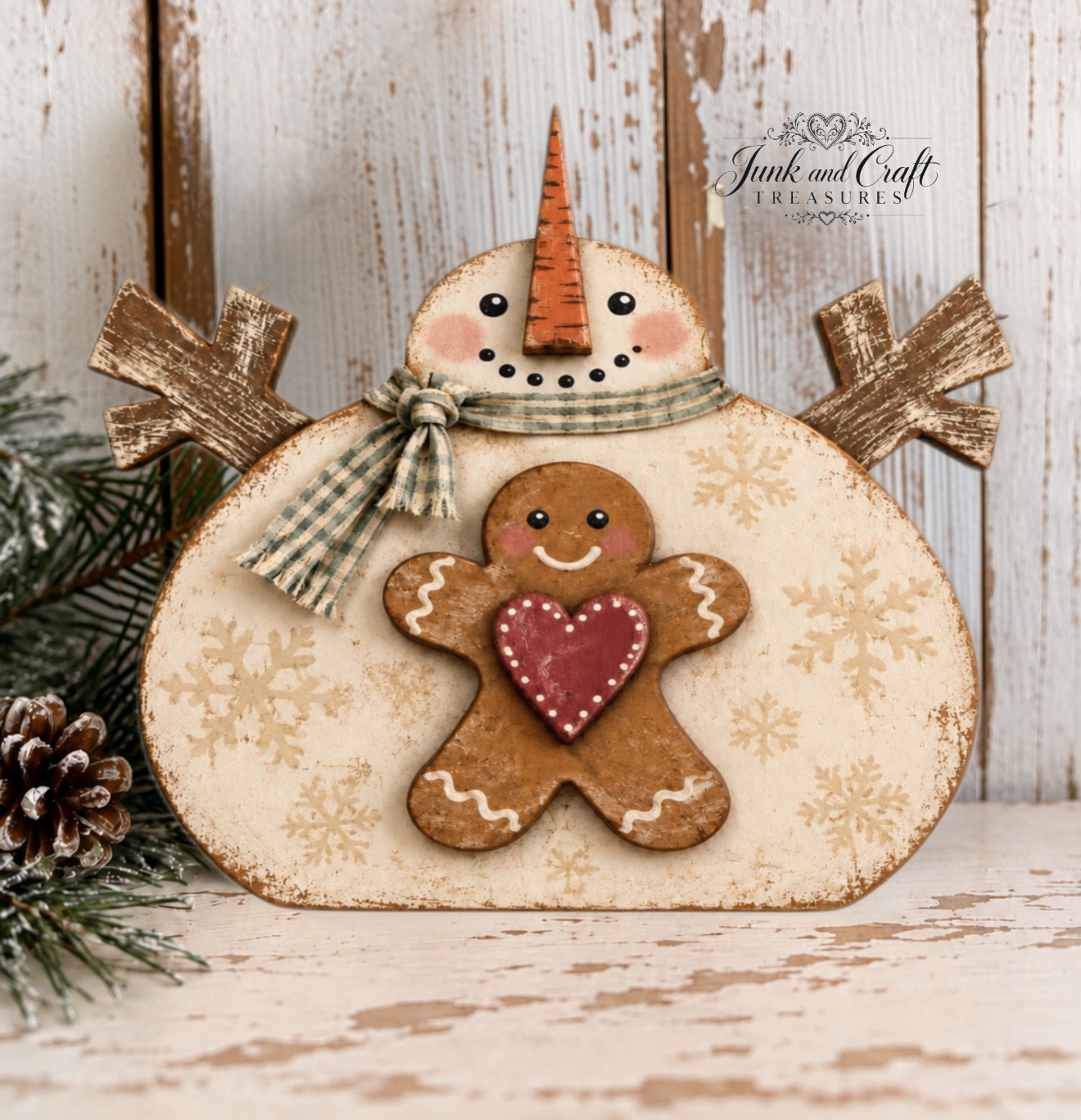 Snowman & Gingerbread Unfinished Wood Set - Image 2