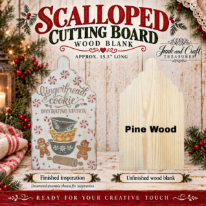 Scalloped Cutting Board Wood Blank – Hand-Cut Pine
